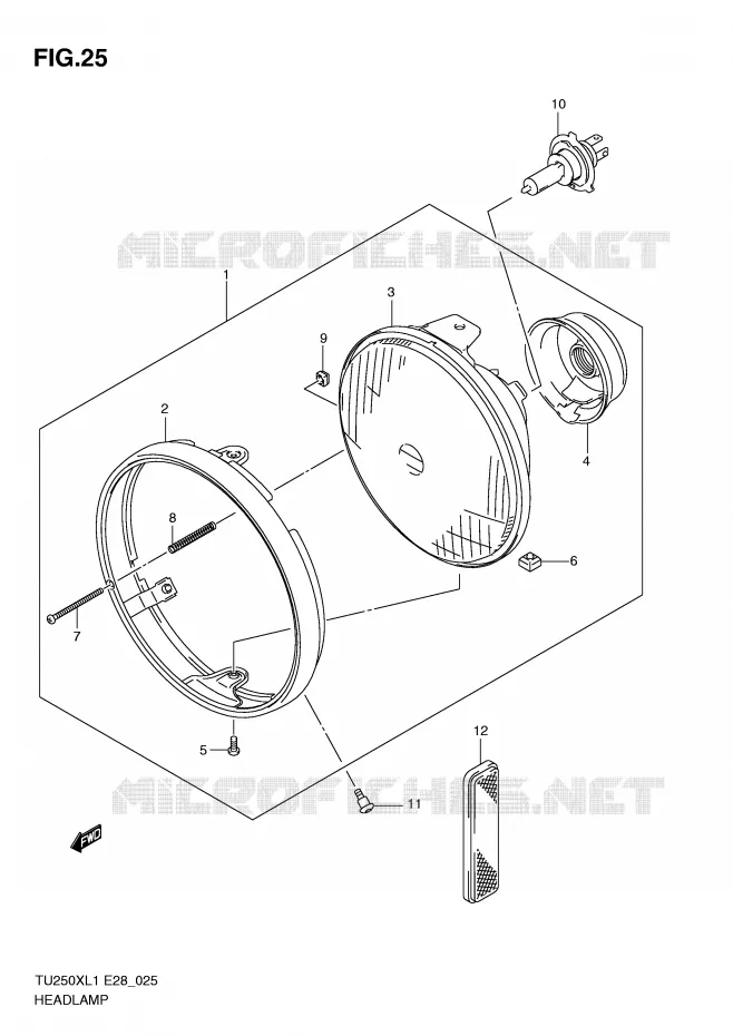 KOPLAMP Suzuki MOTO 250 TU 2011  TU250XL1(E28)