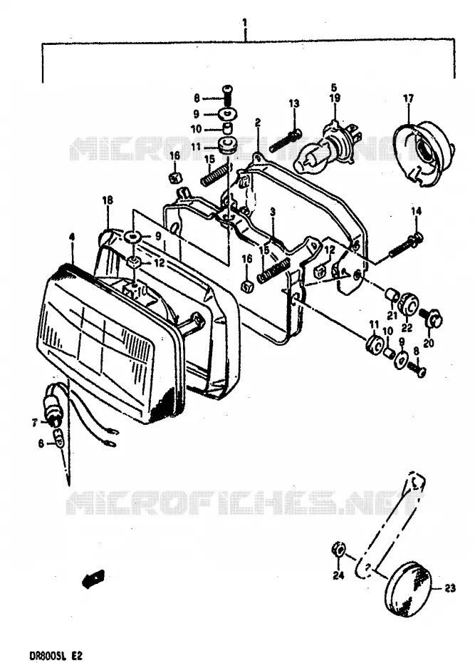 KOPLAMP Suzuki MOTO 800 DR 1990  DR800SL(L)