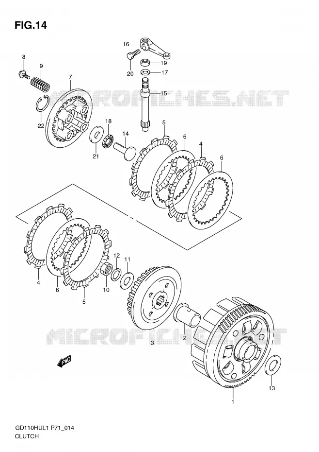 KOPPELING Suzuki MOTO 110 GD 2011  GD110HUL1(P71)