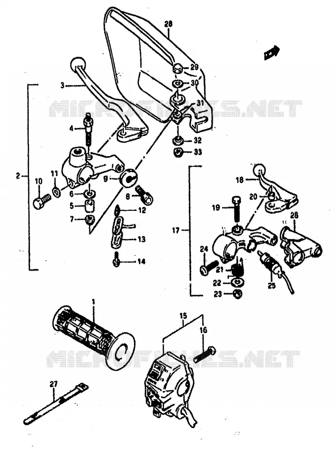 LINKER HANDGREEP Suzuki MOTO 800 DR 1990  DR800SUL(L)