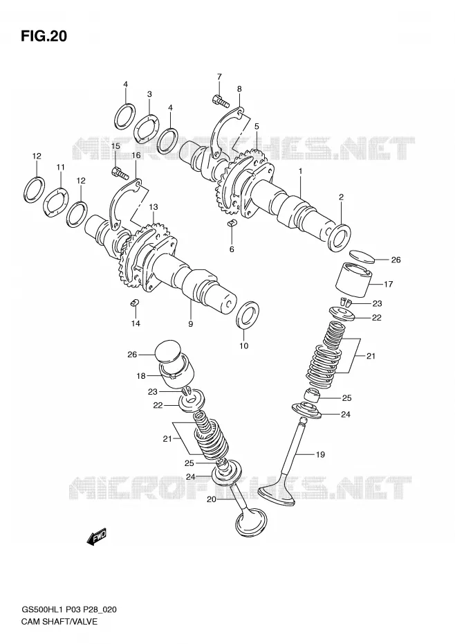 NOKKENAS - VALVES Suzuki MOTO 500 GS-E 2011  GS500HKL1(P3)