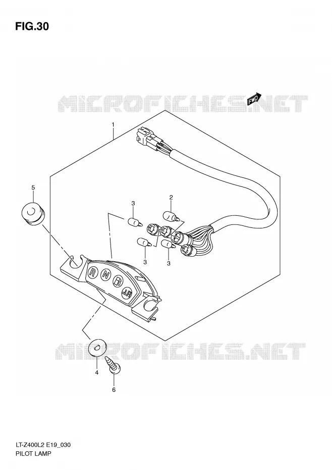 PILOT LAMPEN Suzuki QUAD 400 QUADSPORT 2015  LT-Z400L2(E19)