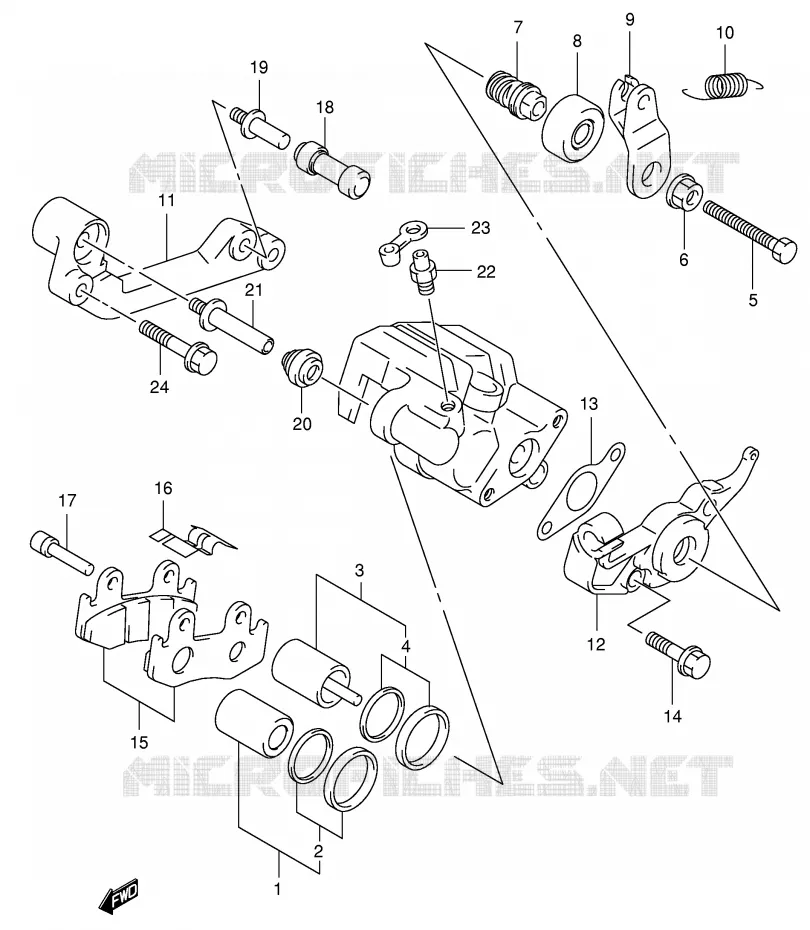 REAR CALIPER (MODELE X/Y) Suzuki SCOOTER 400 BURGMAN 2000  AN400RY(E2)