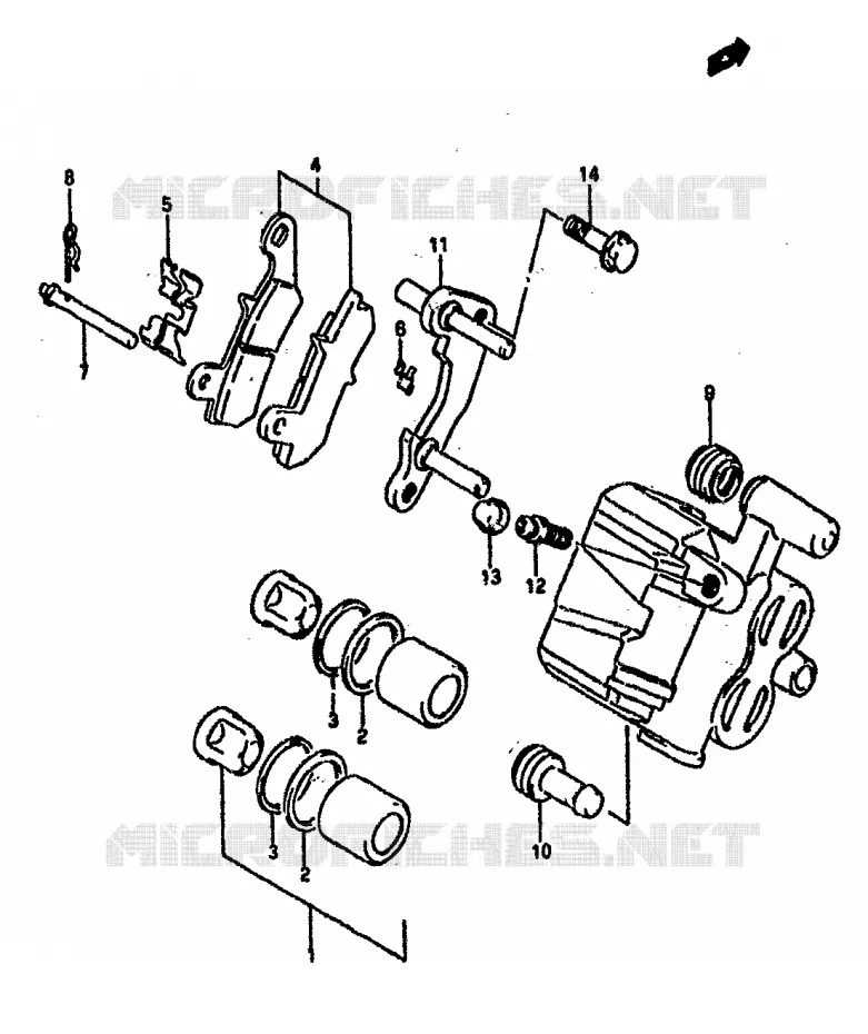 REAR CALIPER Suzuki MOTO 800 DR 1990  DR800SUL(L)