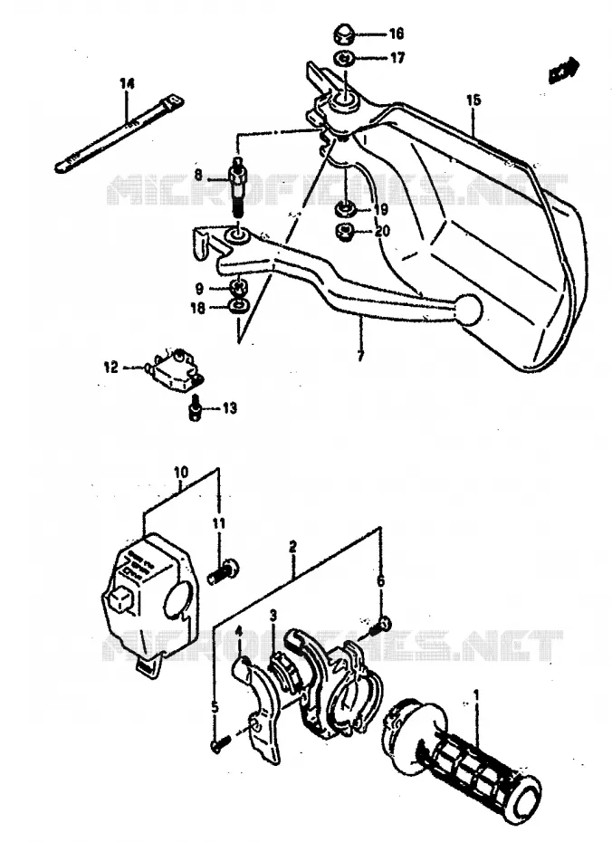 RIGHT SWITCH - HANDGREEP Suzuki MOTO 800 DR 1990  DR800SUL(L)