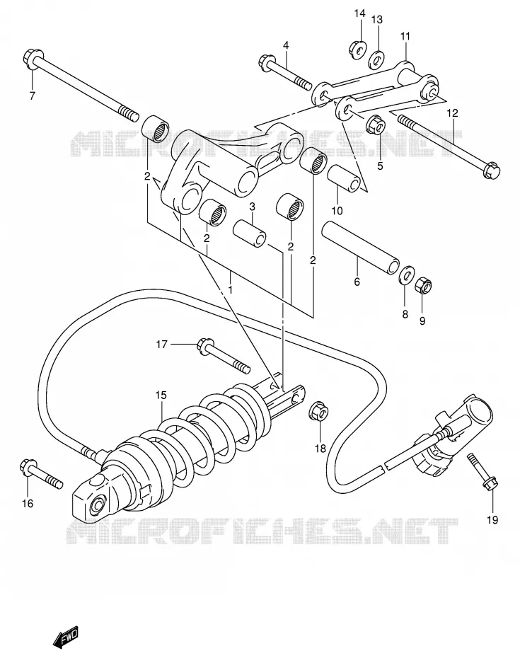 SCHOKBREKER AANEENSCHAKELING (MODELE K1/K2) Suzuki SCOOTER 400 BURGMAN 2002  AN400RK2(E2)
