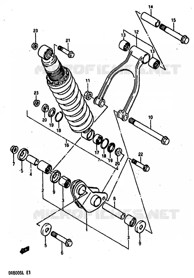 SCHOKBREKER AANEENSCHAKELING Suzuki MOTO 800 DR 1990  DR800SL(L)