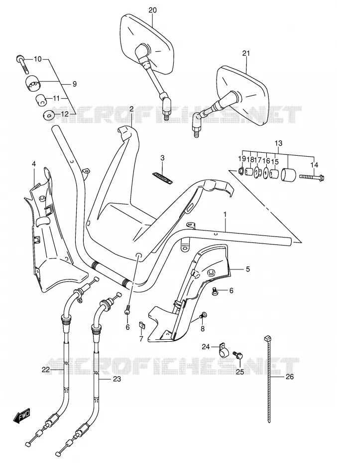 STUUR (MODELE K1/K2) Suzuki SCOOTER 400 BURGMAN 2000  AN400RY(E2)