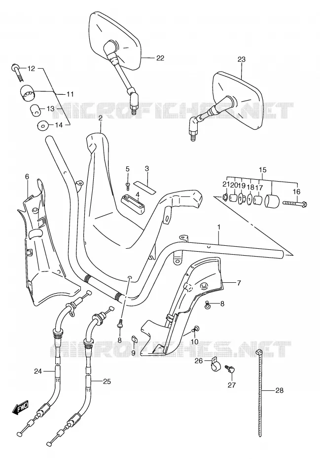 STUUR (MODELE Y) Suzuki SCOOTER 250 BURGMAN 2000  AN250RY(E2)