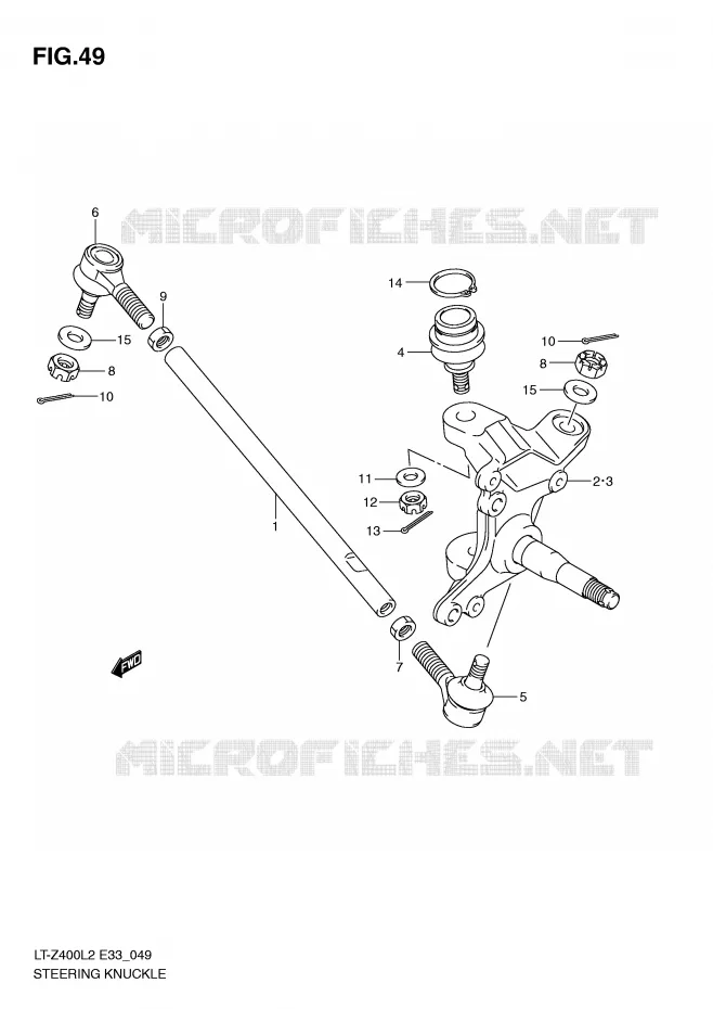 STUURINRICHTINGS - HUB Suzuki QUAD 400 QUADSPORT 2012  LT-Z400L2(E33)