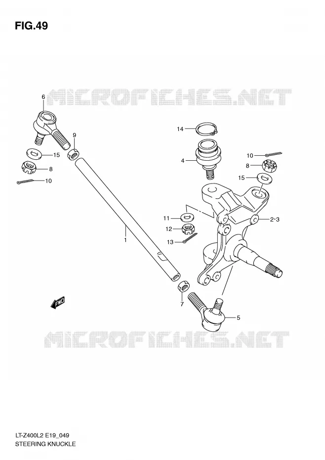 STUURINRICHTINGS - HUB Suzuki QUAD 400 QUADSPORT 2015  LT-Z400L2(E19)