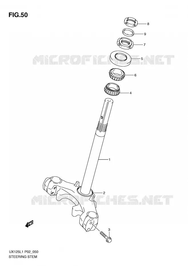 STUURKOLOM Suzuki SCOOTER 125 SIXTEEN 2011  UX125L1(P02)