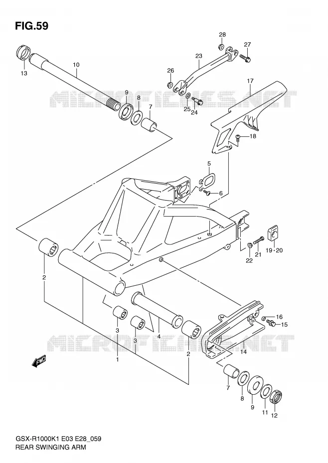 SWINGARM Suzuki MOTO 1000 GSX-R 2002  GSX-R1000K2(E3/E28)