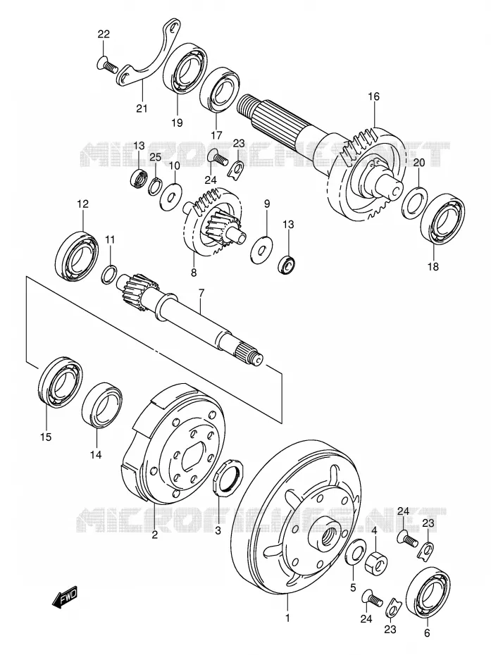TRANSMISSION (2)(MODELE K1/K2) Suzuki SCOOTER 400 BURGMAN 2002  AN400K2(E2)