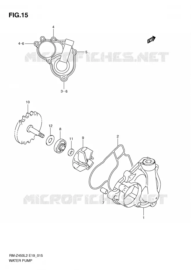 WATERPOMP Suzuki MOTO 450 RM-Z 2012  RM-Z450L2(E19)