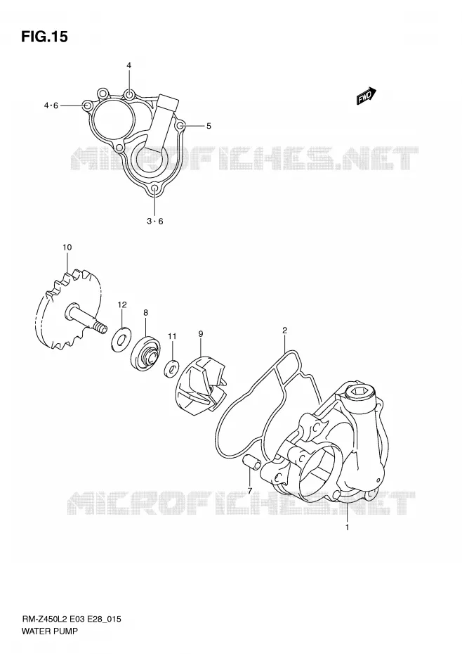 WATERPOMP Suzuki MOTO 450 RM-Z 2012  RM-Z450L2(E3)