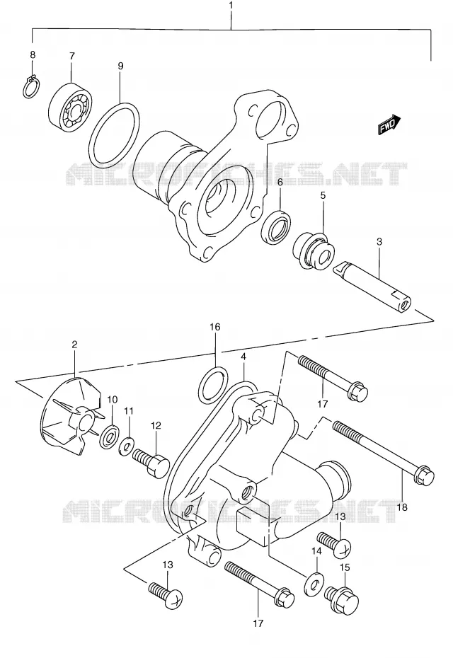 WATERPOMP Suzuki SCOOTER 250 BURGMAN 2000  AN250RY(E2)
