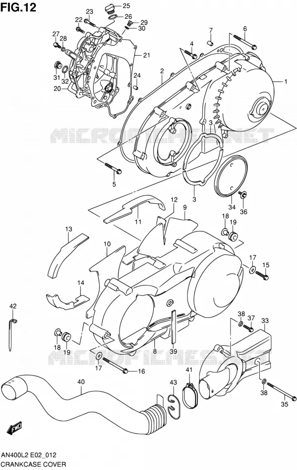 CASING Suzuki SCOOTER 400 BURGMAN 2012  AN400AL2(E19,E24)