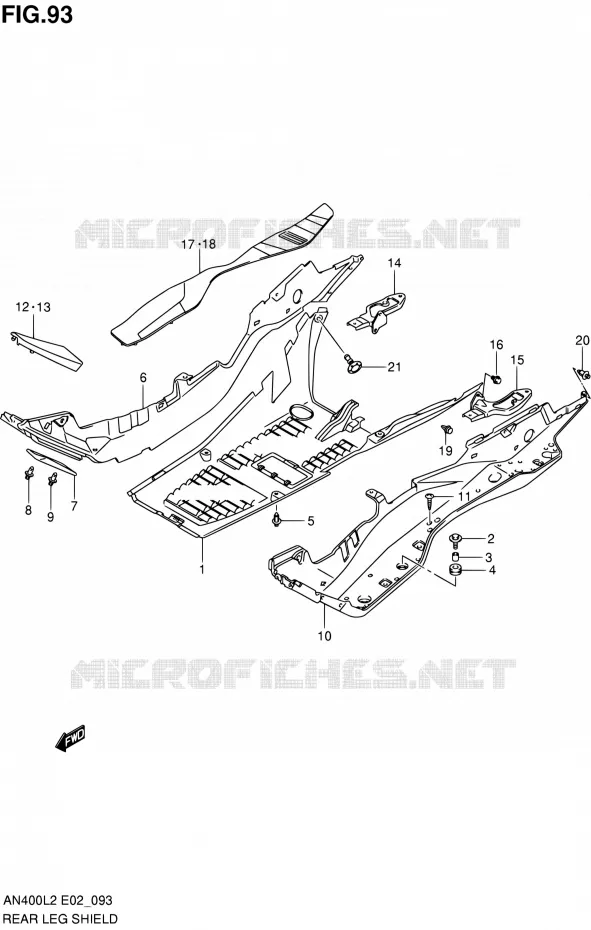 FOOTREST Suzuki SCOOTER 400 BURGMAN 2012  AN400AL2(E19,E24)