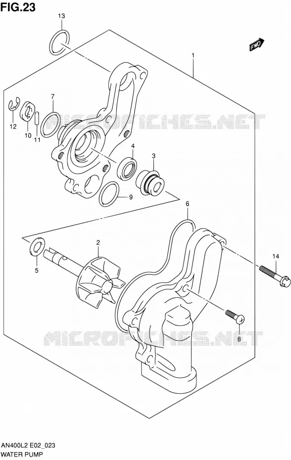 WATERPOMP Suzuki SCOOTER 400 BURGMAN 2012  AN400AL2(E19,E24)