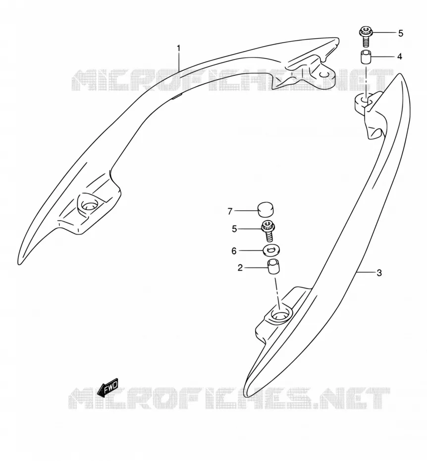 BACKREST (SIDE)(MODELE K5/K6) Suzuki SCOOTER 400 BURGMAN 2005  AN400S K5 (E02,E19)