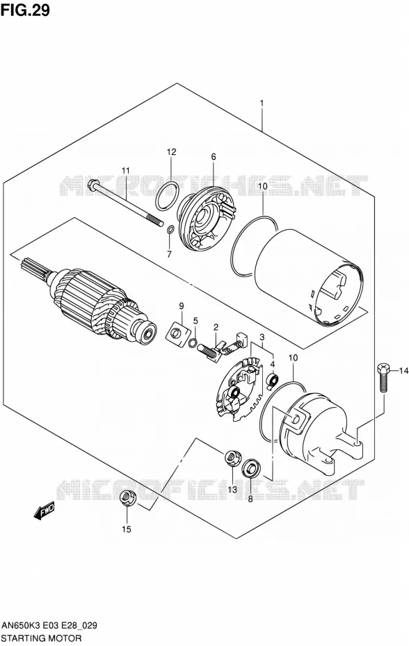 STARTMOTOR Suzuki SCOOTER 650 BURGMAN 2005  AN650K5(E03,E28,E33)