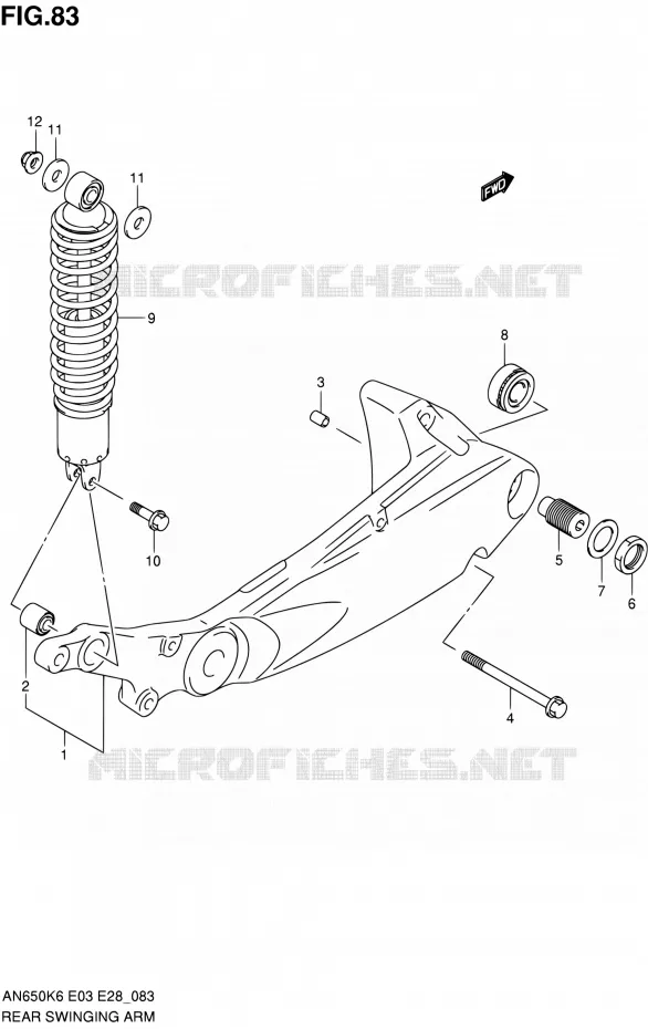 SWINGARM Suzuki SCOOTER 650 BURGMAN 2007  AN650A K7 (E03,E28,E33)