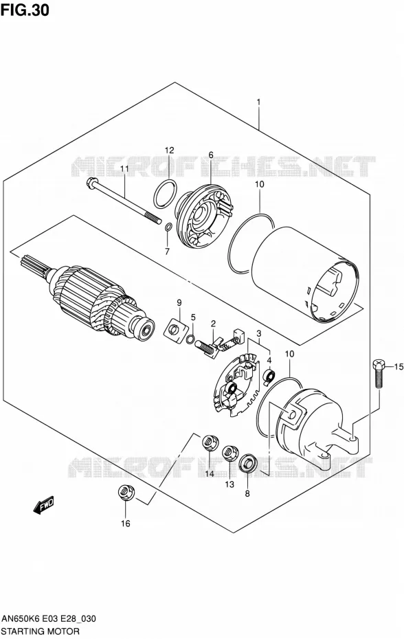 STARTMOTOR Suzuki SCOOTER 650 BURGMAN 2010  AN650A L0 (E03,E28,E33)