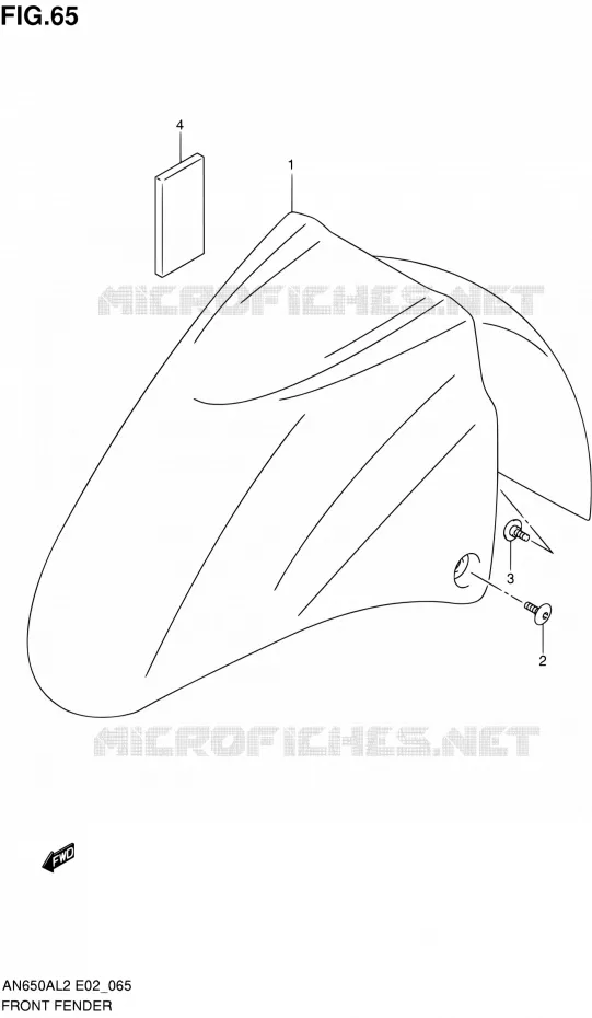 FRONT FENDER Suzuki SCOOTER 650 BURGMAN 2012  AN650AL2(E02)