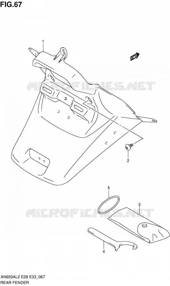 ACHTERSPATBORD Suzuki SCOOTER 650 BURGMAN 2012  AN650AL2(E03,E28,E33)