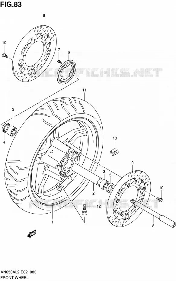 VOORWIEL Suzuki SCOOTER 650 BURGMAN 2012  AN650AL2(E19)