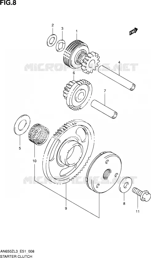 STARTMOTOR CLUTCH Suzuki SCOOTER 650 BURGMAN 2013  AN650Z L3 (E51)