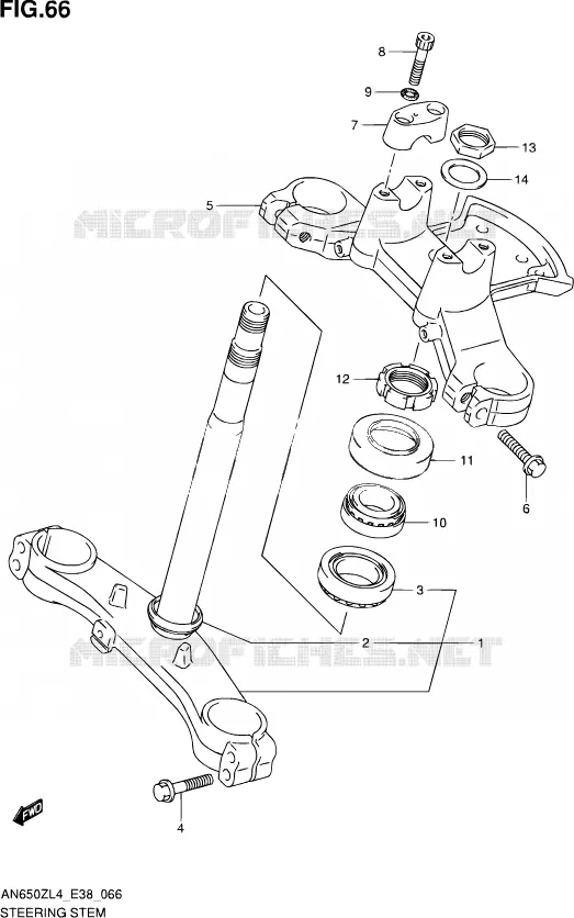 STUURKOLOM Suzuki SCOOTER 650 BURGMAN 2014  AN650Z L4 (E38)