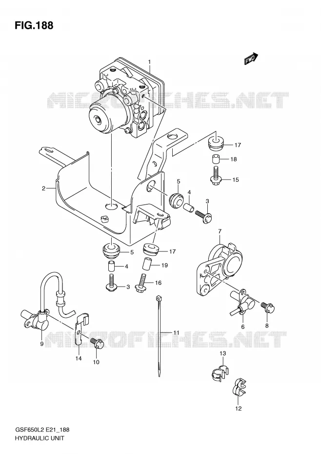 ABS (GSF650SUAL2 E21) Suzuki MOTO 650 BANDIT 2014  GSF650SAL2(E21)