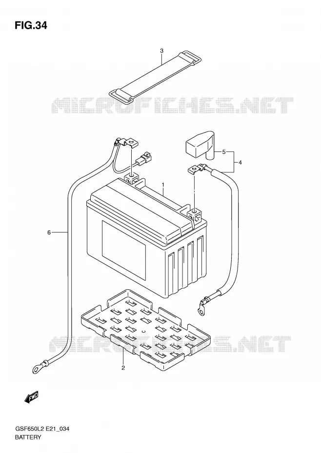 ACCU (GSF650L2 E21) Suzuki MOTO 650 BANDIT 2012  GSF650SUAL2(E21)