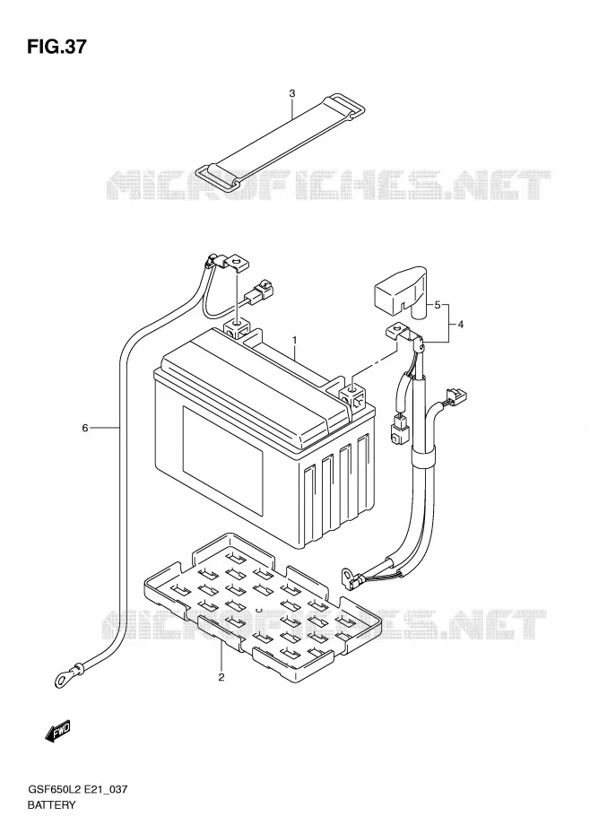 ACCU (GSF650UAL2 E21) Suzuki MOTO 650 BANDIT 2012  GSF650SAL2(E21)
