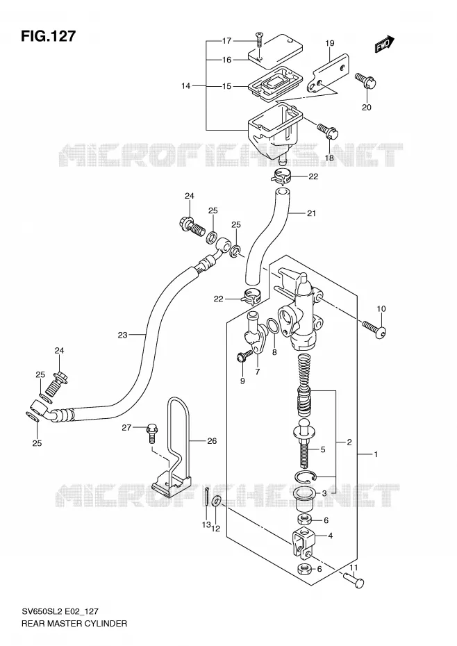 ACHTER hoofdremcilinder (SV650SL2 E24) Suzuki MOTO 650 SV 2012  SV650SL2(E02)