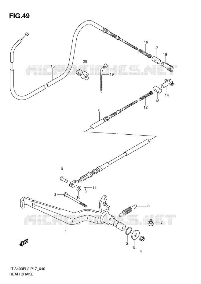 ACHTERREM Suzuki QUAD 400 KINGQUAD 2012  LT-A400L2(P17)