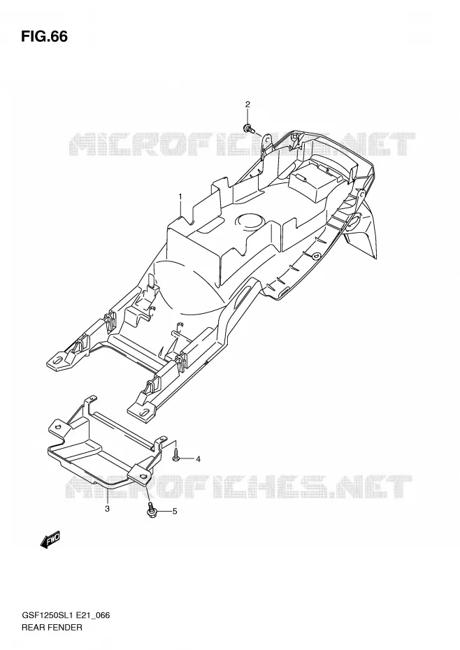ACHTERSPATBORD (GSF1250SL1 E21) Suzuki MOTO 1250 BANDIT 2011  GSF1250SL1(E21)