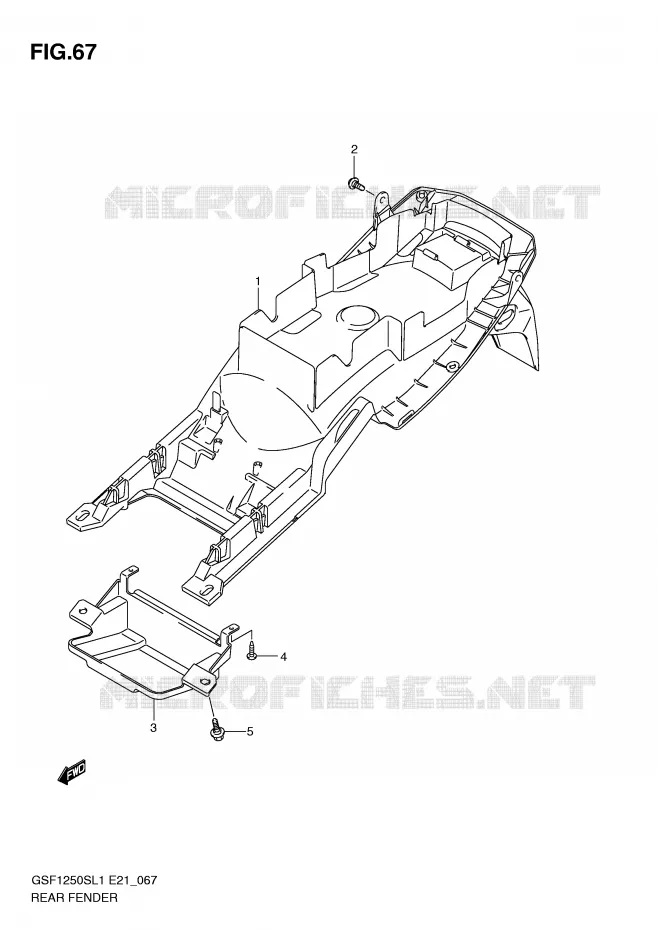 ACHTERSPATBORD (GSF1250SL1 E24) Suzuki MOTO 1250 BANDIT 2011  GSF1250SL1(E21)