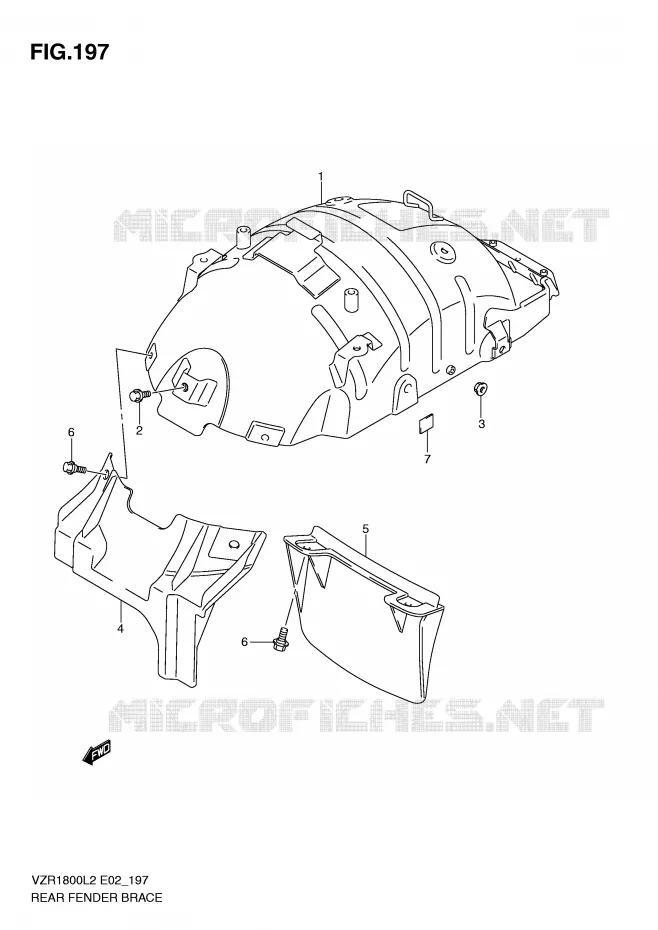 ACHTERSPATBORD ONDERSTEUNING Suzuki MOTO 1800 INTRUDER 2012  VZR1800ZL2(E02)