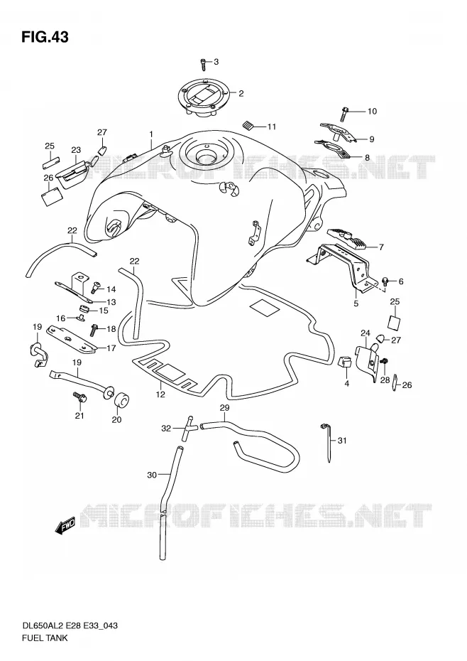 BENZINETANK (DL650AL2 E33) Suzuki MOTO 650 V-STROM 2012  DL650AL2(E28)