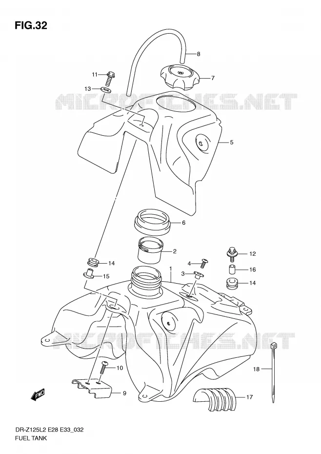 BENZINETANK Suzuki MOTO 125 DR-Z 2012  DR-Z125LL2(E28)