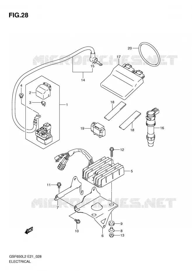 ELEKTRISCH (GSF650AL2 E21) Suzuki MOTO 650 BANDIT 2012  GSF650UL2(E21)