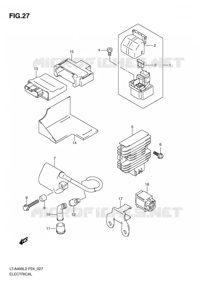 ELEKTRISCH Suzuki QUAD 400 KINGQUAD 2012  LT-A400L2(P24)