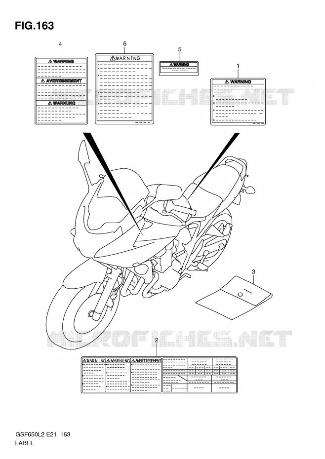 ETIKET (GSF650SL2 E21) Suzuki MOTO 650 BANDIT 2016  GSF650SAL2(E21)