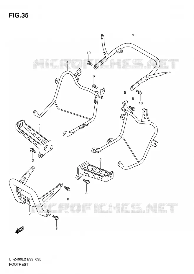 FOOTREST Suzuki QUAD 400 QUADSPORT 2012  LT-Z400L2(E33)