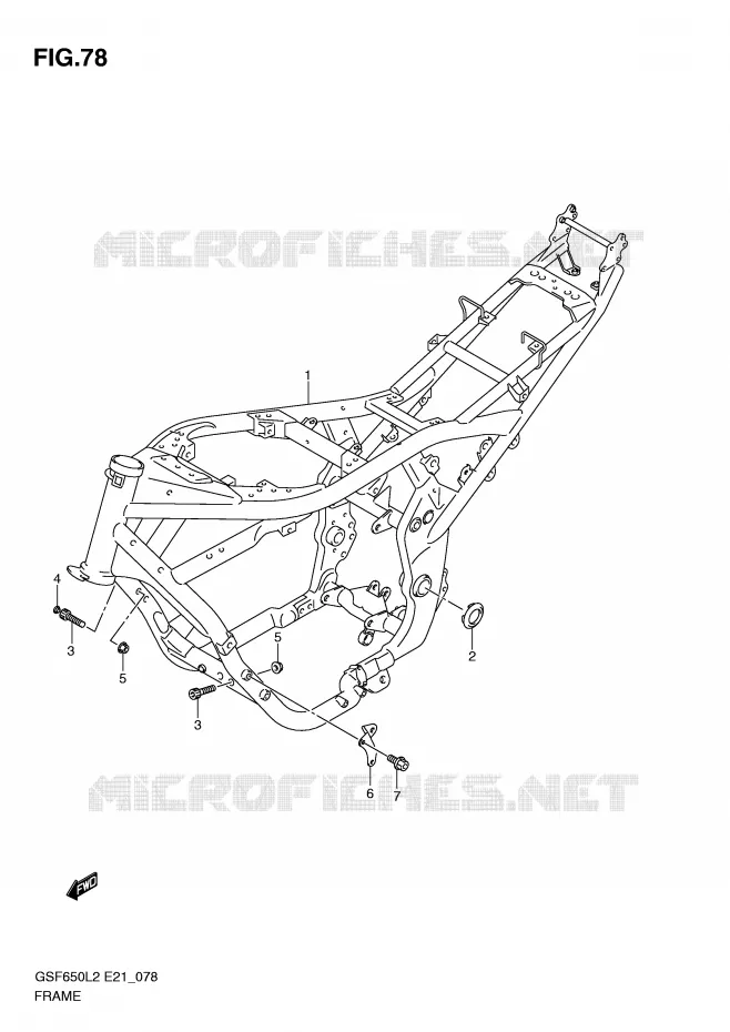 FRAME (GSF650AL2 E21) Suzuki MOTO 650 BANDIT 2012  GSF650SAL2(E21)