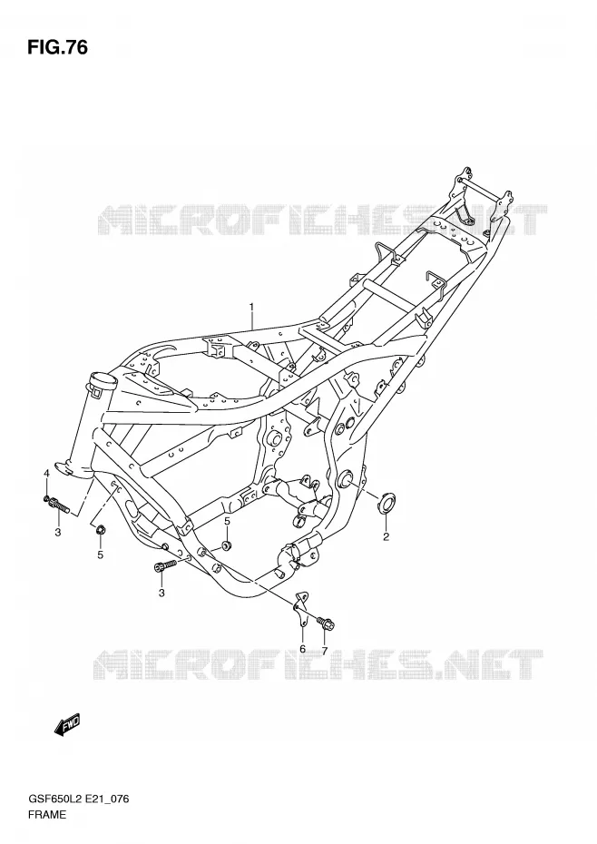 FRAME (GSF650L2 E21) Suzuki MOTO 650 BANDIT 2012  GSF650UA L2