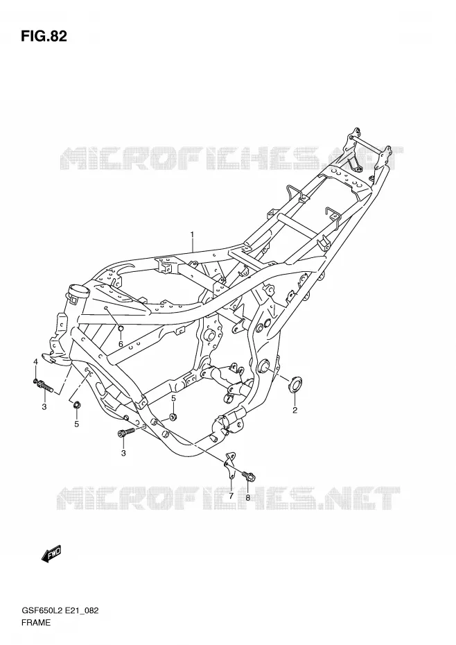 FRAME (GSF650SAL2 E21) Suzuki MOTO 650 BANDIT 2014  GSF650SAL2(E21)